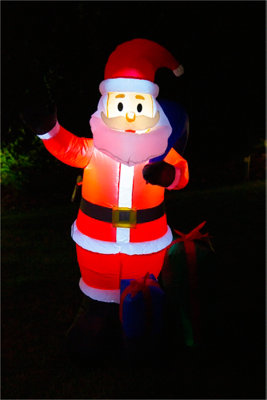 St Helens Home and Garden Inflatable Father Christmas with Presents and LED Lights 150cm Height - 4