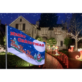 St Helens Home And Garden Merry Christmas Outdoor Garden Flag Decoration - Blue