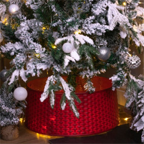 St Helens Home and Garden Rattan Style Red Tree Skirt