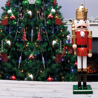 St Helens Home and Garden Red & Green Nutcracker Christmas Decoration Ornament