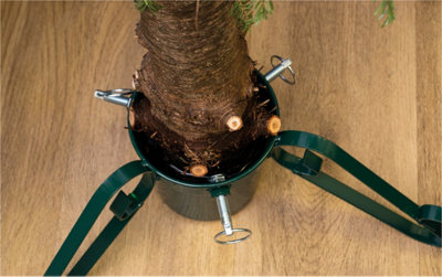 St Helens Home and Garden Up to 2.6M Real Festive Christmas Tree Stand Holder with Water Tank - 3