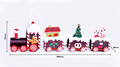 St Helens Home and Garden Wooden Christmas Pudding Train Set Decoration