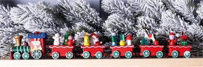 St Helens Home and Garden Wooden Christmas Train Set Decoration in Red - 3