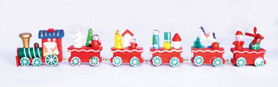 St Helens Home and Garden Wooden Christmas Train Set Decoration in Red - 5