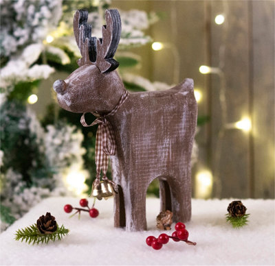 St Helens Home and Garden Wooden Reindeer Decoration
