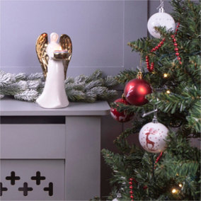 St Helens Home & Garden Ceramic Winged Angel Tealight Holder Gold