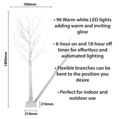 St Helens Home & Garden Indoor/Outdoor LED Birch Tree