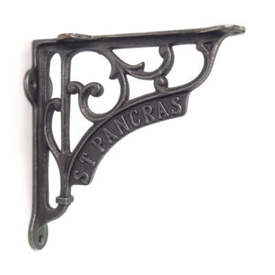 St Pancras Victorian Style Shelf Brackets Antique Cast Iron 125mm x 125mm / 5" x 5"
