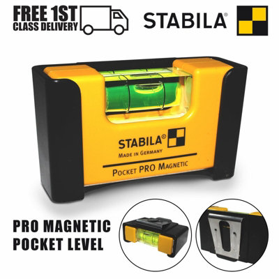 Stabila 17768 Pro Magnetic Pocket Spirit Level and Belt Clip Holder