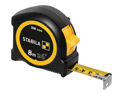 Stabila 19580 BM 100 Compact Pocket Tape 8m/26ft (Width 25mm) STB19580