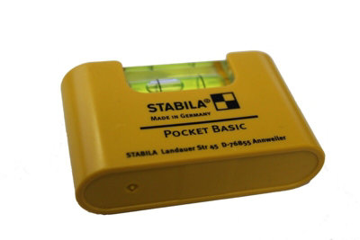 Stabila Spirit Level Basic Pocket Yellow Two Side Measuring Mini Level 17773