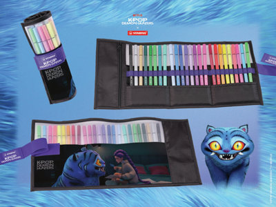 Stabilo KPop Demon Hunters Pen 68 Fibre Tip Pens Rumi Derpy Pack of 25