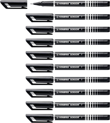 Stabilo SENSOR F Fineliner Black 10 Pack
