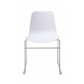 Stackable Alex Chairs (Pack of 4) - Metal - L54 x W49 x H78 cm - White