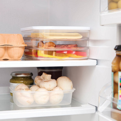 Stackable Fridge and Freezer Containers Set of 3 - Clear Plastic ...