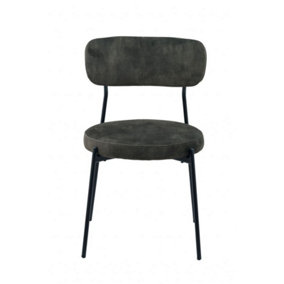 Stackable Glenn Dining Chairs (Pack of 2) - Velvet - L52 x W52 x H78 cm - Dark Green