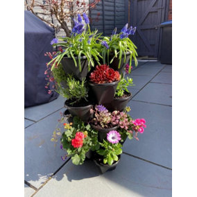 Stackable Trio Tower Planters for Bedding Plants, Strawberries, Herbs etc