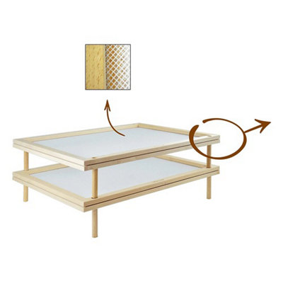 Stackable Wooden Food Dryer 2 Tier Mesh Rack for Pasta, Herbs and Produce