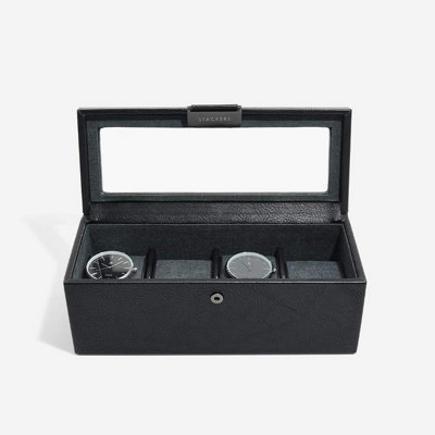 Stackers 4 Piece Watch Box in Black