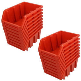 Stacking Bin Boxes Wall or Stack for Garage Workshop Storage 165 x 105 x 75 16pc