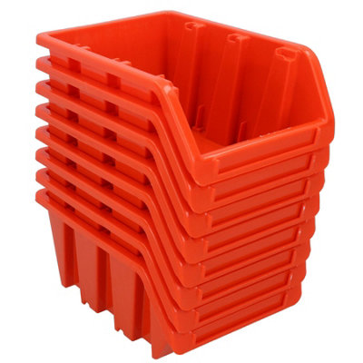Stacking Bin Boxes Wall or Stack for Garage Workshop Storage 165 x 105 x 75 24pc