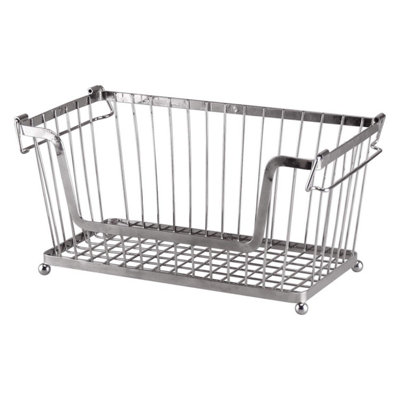 Stacking Wire Basket, Multi-Purpose Kitchen Organizer Rack with ...