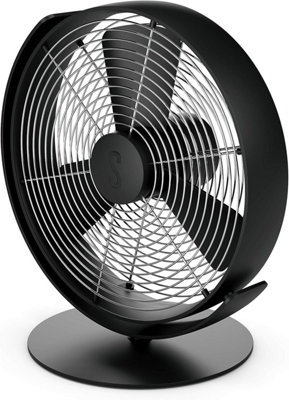 Stadler Form PORTABLE DESK fan Tim, cools quietly with variable speed control, USB cable, ideal for bedroom, office. Black