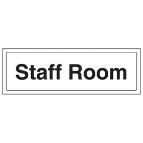 Staff Room - Workplace Door Sign - Adhesive Vinyl - 300x100mm (x3)