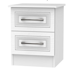 Stafford 2 Drawer Bedside Cabinet in Signature White (Ready Assembled)