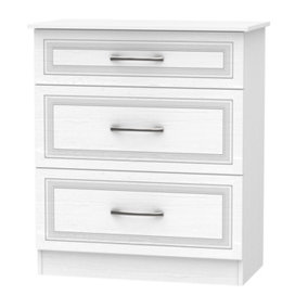 Stafford 3 Drawer Deep Chest in Signature White (Ready Assembled)