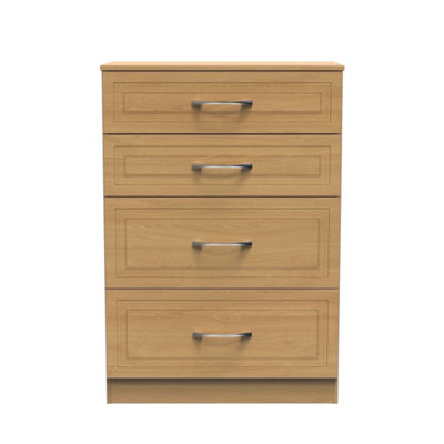 Stafford 4 Drawer Deep Chest in Modern Oak (Ready Assembled)