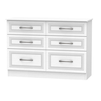 Stafford 6 Drawer Wide Chest in Signature White (Ready Assembled)