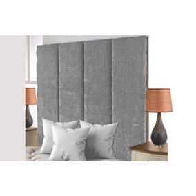 Stafford Chenille 4ft Small Double 36" Headboard -  Light Grey