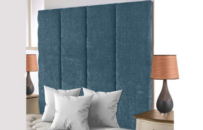 Stafford Chenille 5ft Kingsize 36" Headboard -  Aqua
