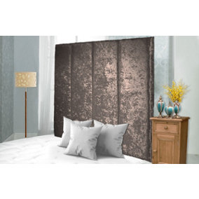 Stafford Crushed Velvet 5ft Kingsize 36" Headboard -  Champagne