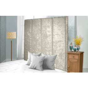 Stafford Crushed Velvet 6ft Super King 36" Headboard -  Cream