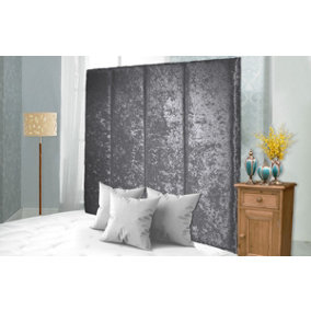 Stafford Crushed Velvet 6ft Super King 36" Headboard -  Grey