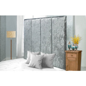 Stafford Crushed Velvet 6ft Super King 36" Headboard -  Silver