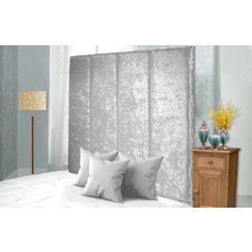 Stafford Crushed Velvet 6ft Super King 36" Headboard -  White