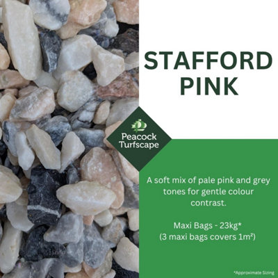 Stafford Pink Decorative Garden Stones 23KG Bag Gravels Aggregates for ...