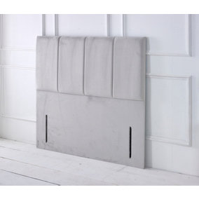 Stafford Plush Velvet 3ft Single 50" Floor Standing Headboard - Silver