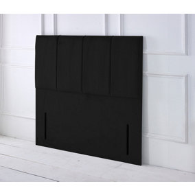 Stafford Plush Velvet 4ft Small Double 50" Floor Standing Headboard - Black