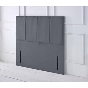 Stafford Plush Velvet 4ft Small Double 50" Floor Standing Headboard - Grey