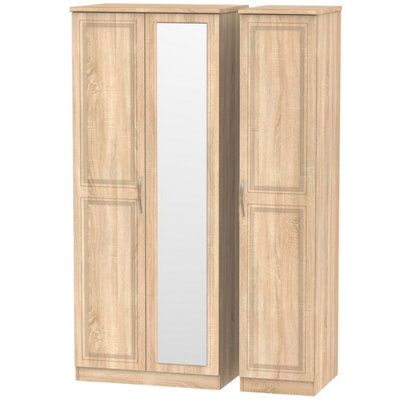 Stafford Triple Mirror Wardrobe in Bardolino Oak (Ready Assembled)