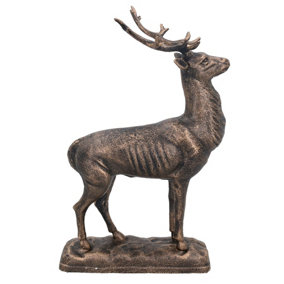 Stag Buck Deer Statue Sculpture Figure Fireplace Ornament Book End Cast Iron