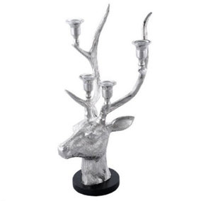 Stag Candle Holder - Nickel - L18 x W20 x H36 cm