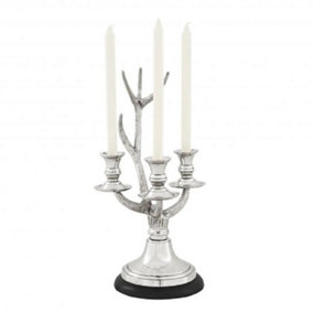 Stag Candle Holder - Nickel - L23 x W23 x H38 cm