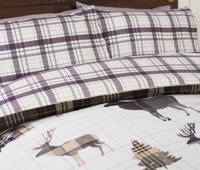 Stag Flannelette Cotton Duvet Set with Pillowcase - 3