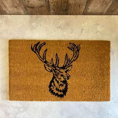 Stag Head Indoor & Outdoor Coir Doormat