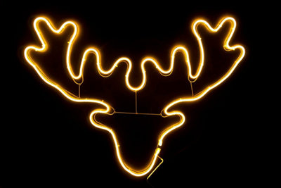 Stag Head Neon Effect Rope Light Silhouette Double Side 90 Warm White LEDs Christmas Outdoor Price Comparisons | Compare The Build